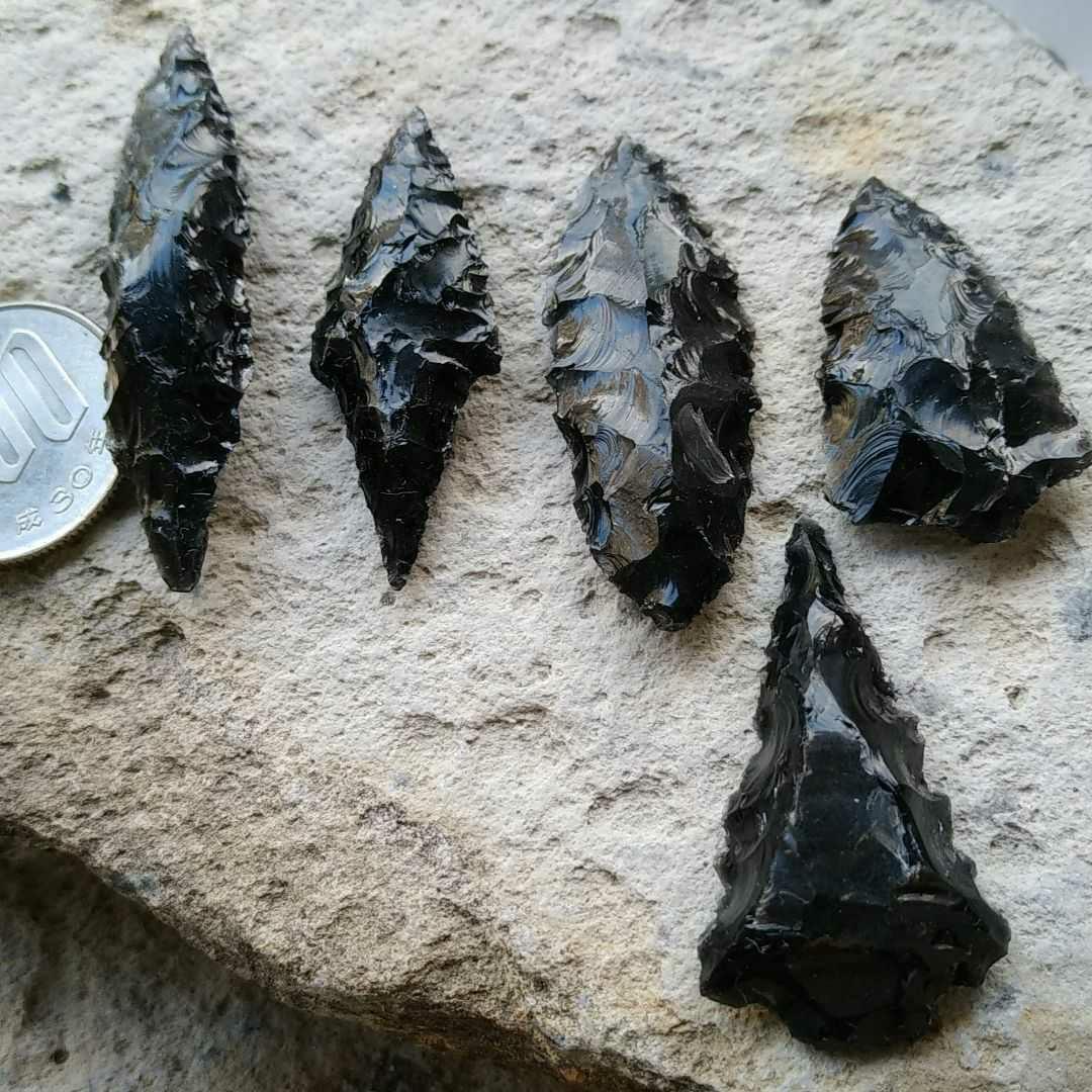 縄文石器　模写　黒曜石　パワーストーン　　211