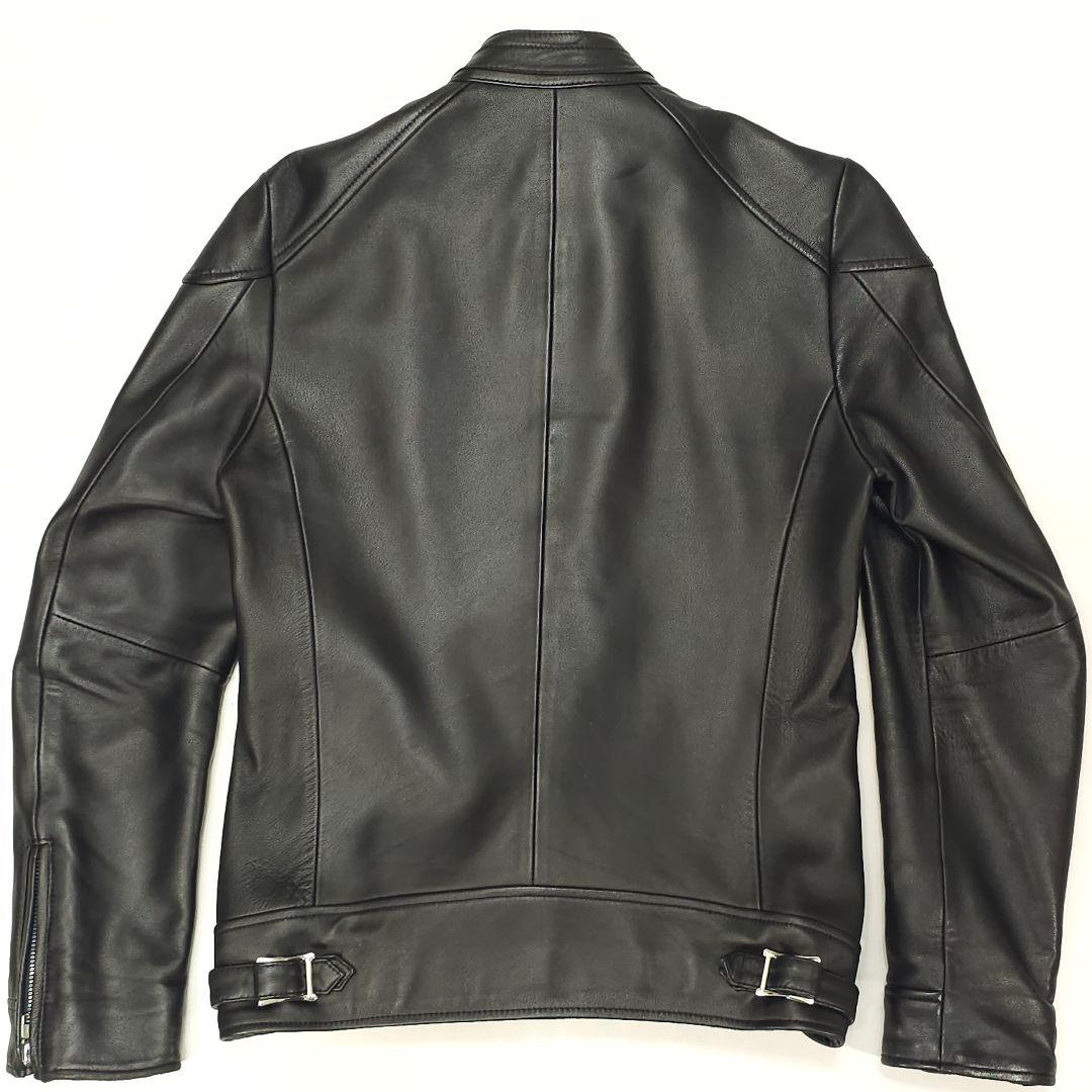 バッファローボブズ 羊革 シングルライダースジャケット 襟無し ファントム 黒