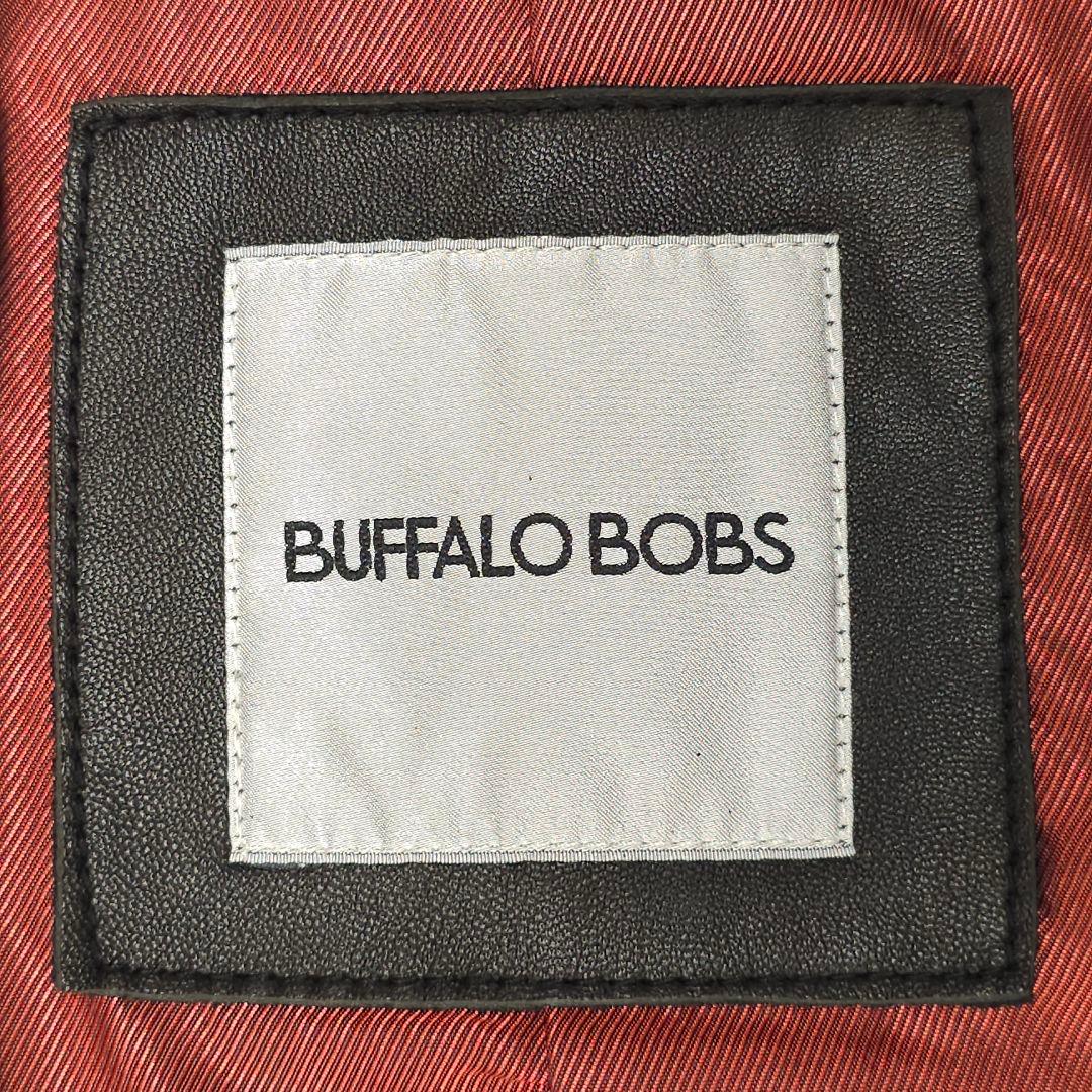 バッファローボブズ 羊革 シングルライダースジャケット 襟無し ファントム 黒