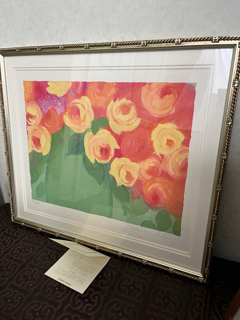 額装版画　55×44 65限定ジクレー　ジニー・キム　直筆サイン　証明書　大きめ