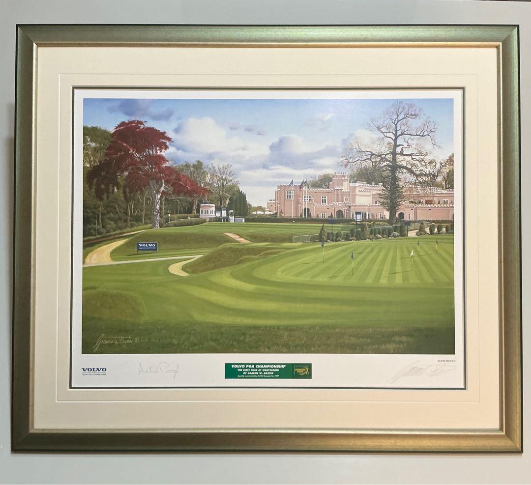 絵画 限定複製画 ゴルフ グレエムバクスター イギリス ウェントワース ボルボ