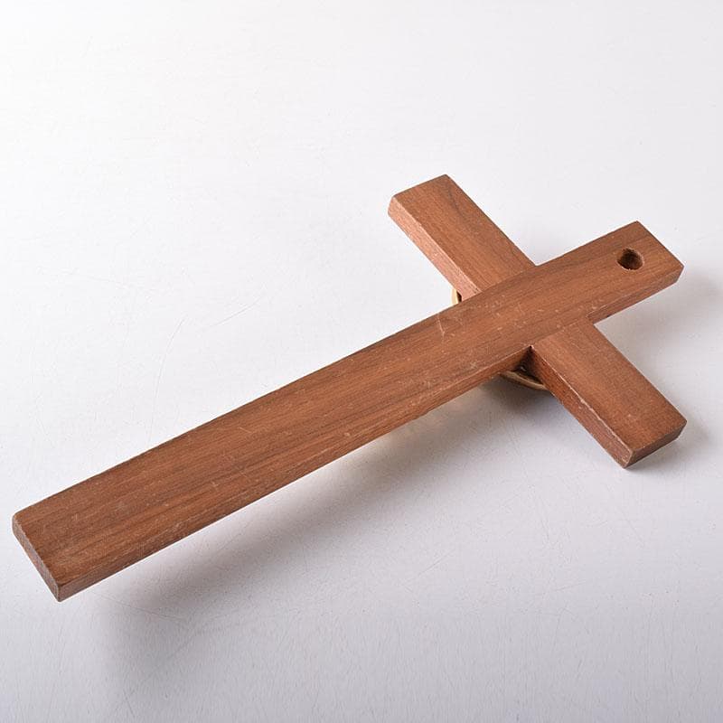 銅製　キリスト磔刑像　木製　クロス　十字架　C　7730