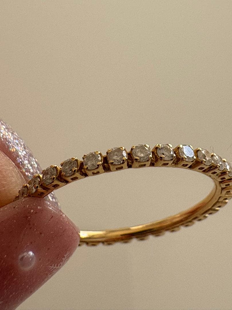 k18ゴールド✨ダイヤ0.45ct✨フルエタニティリング14号❣️