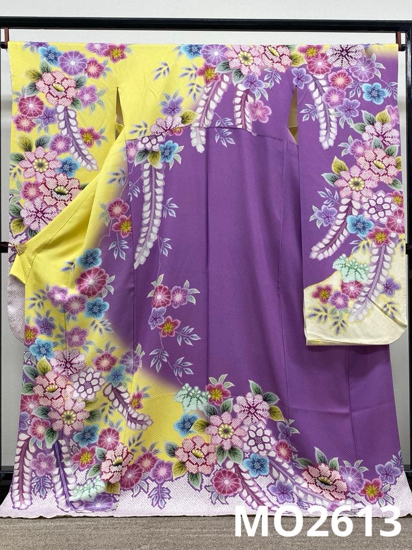 振袖 豪華 ふくれ織紋意匠 染め絞り柄 身丈172cm