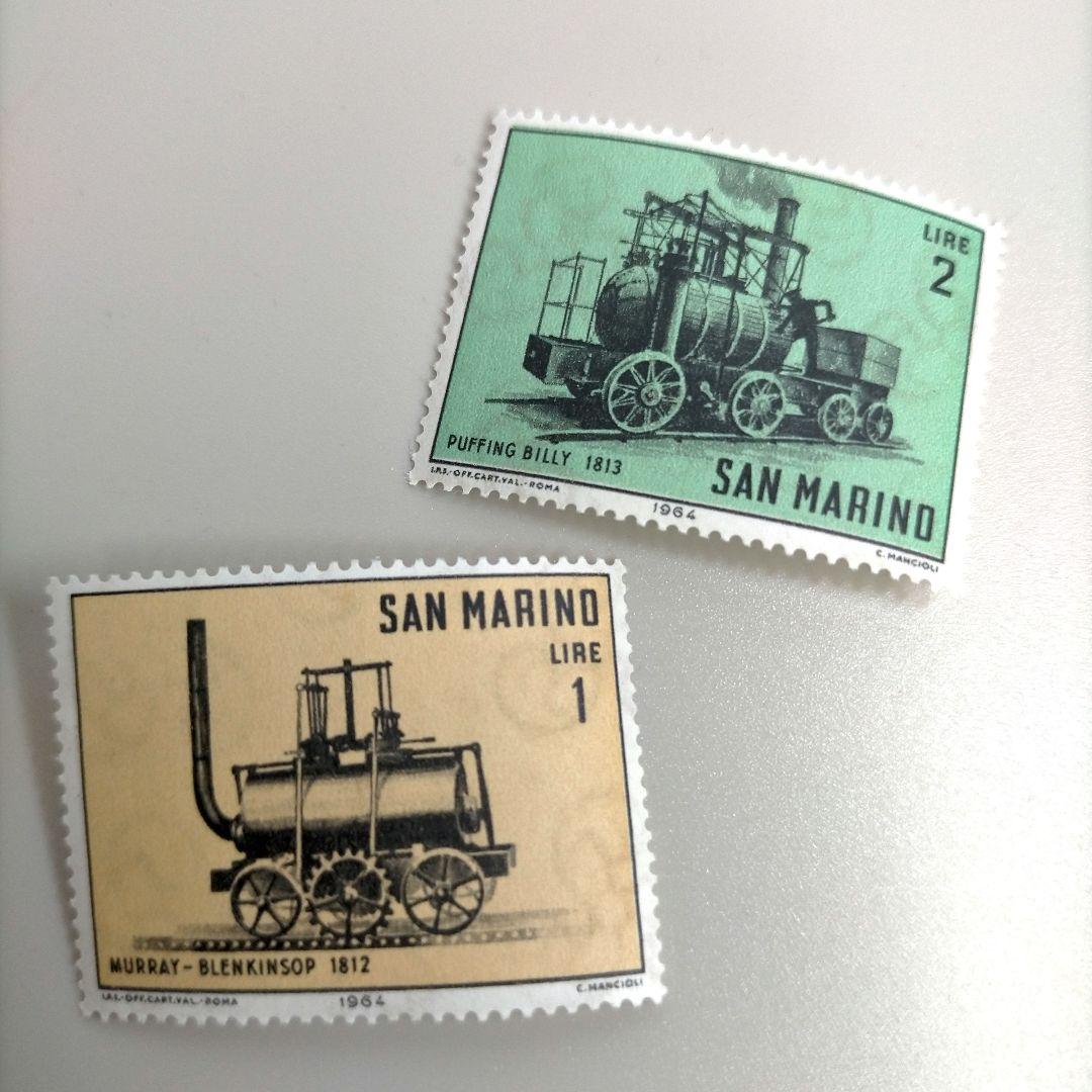 2068 外国切手 サンマリノ 機関車 シリーズ 10種 未使用
