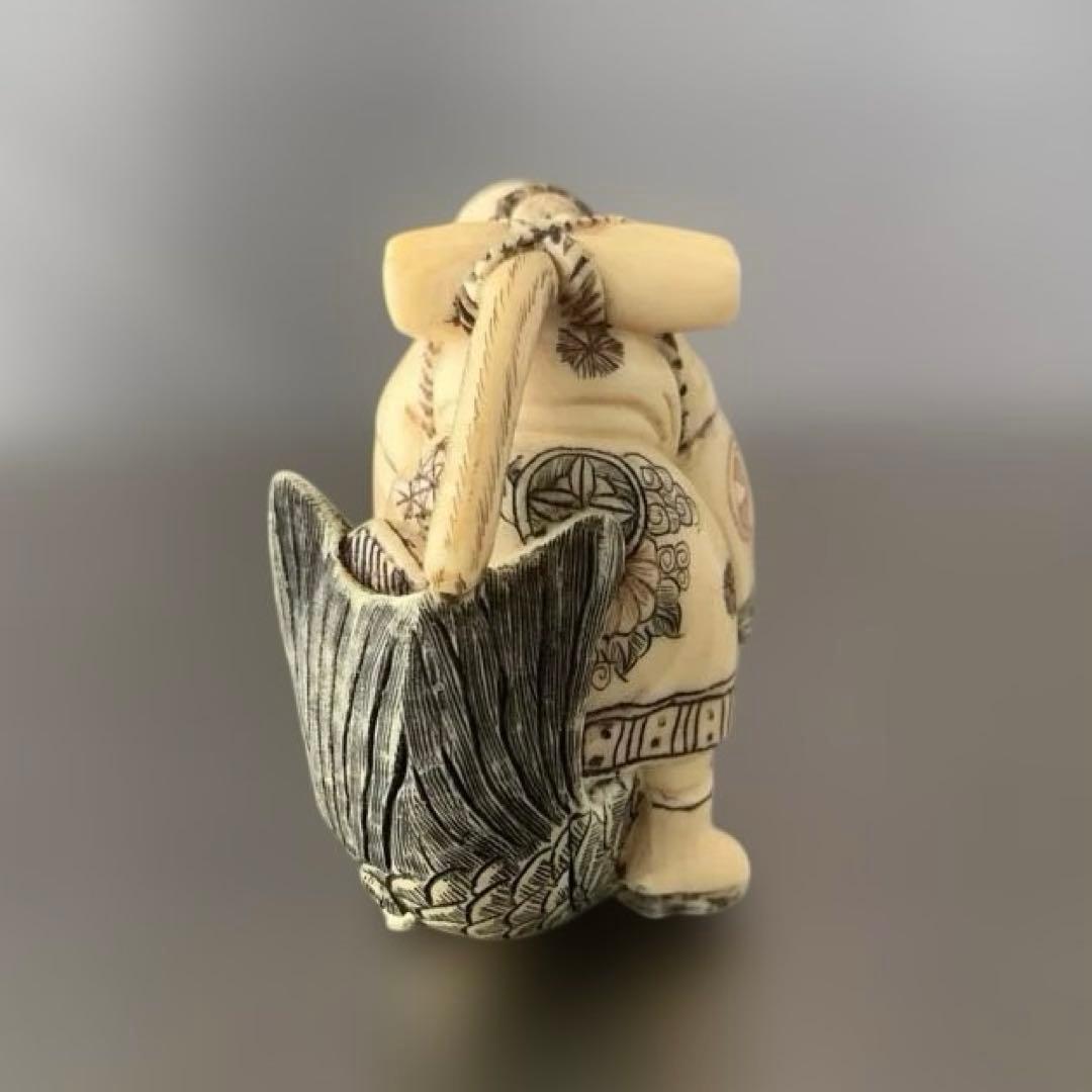 時代物 置物 魚にまたがる人物