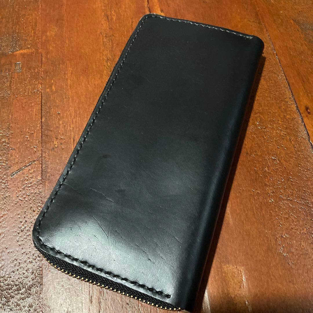 クロムエクセルレザー　財布　ラウンドファスナー　ハンドメイド　レザークラフト