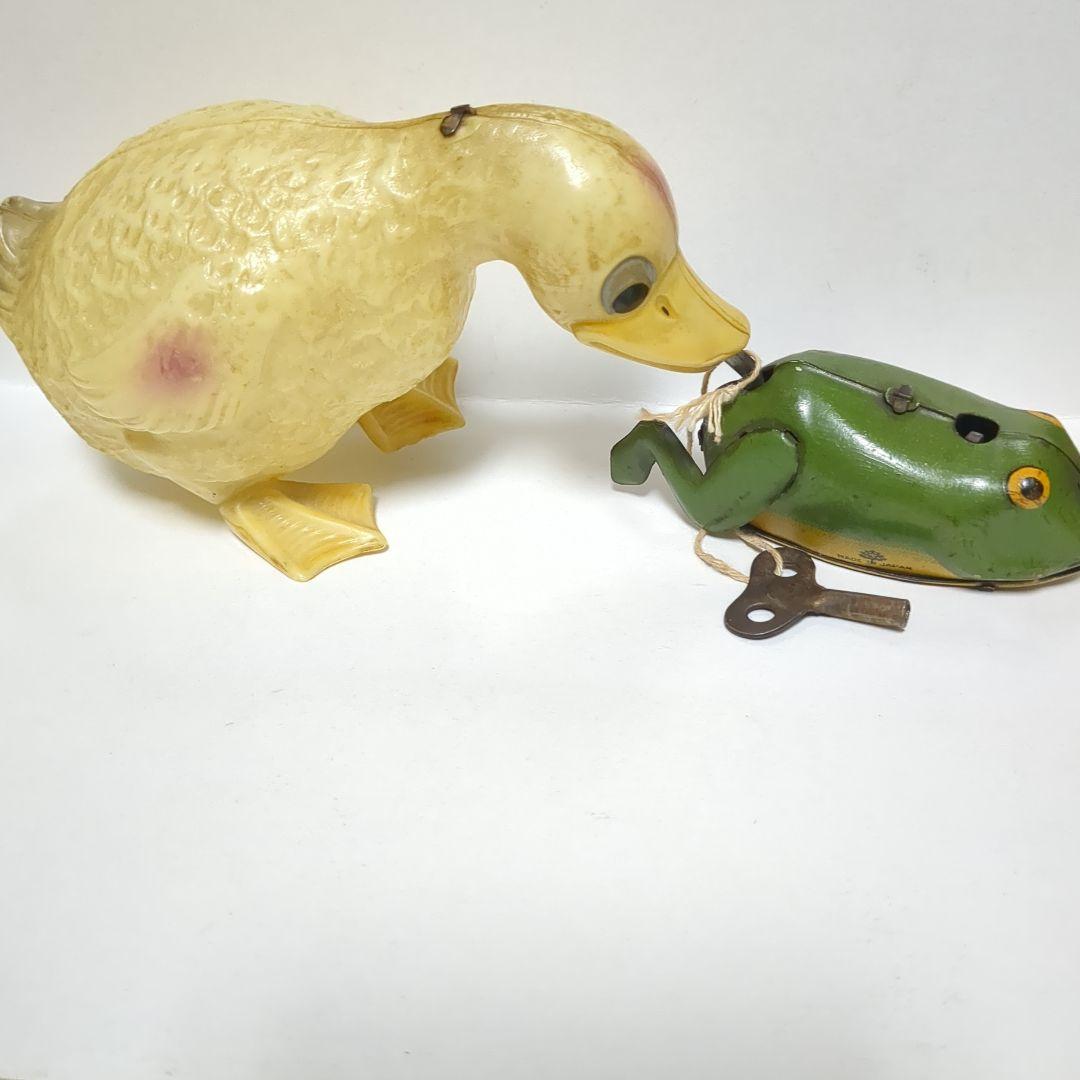 ブリキ玩具　セルロイド　カエルとアヒル