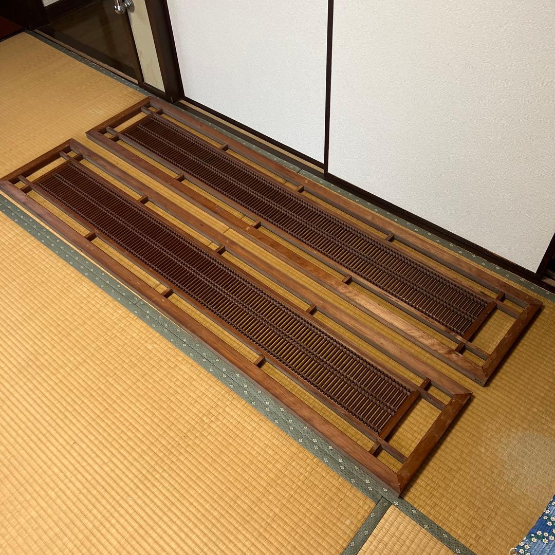 組子細工　木製欄間　建具 らんま 明り取り古民家 オブジェ レトロ　2枚　⑤