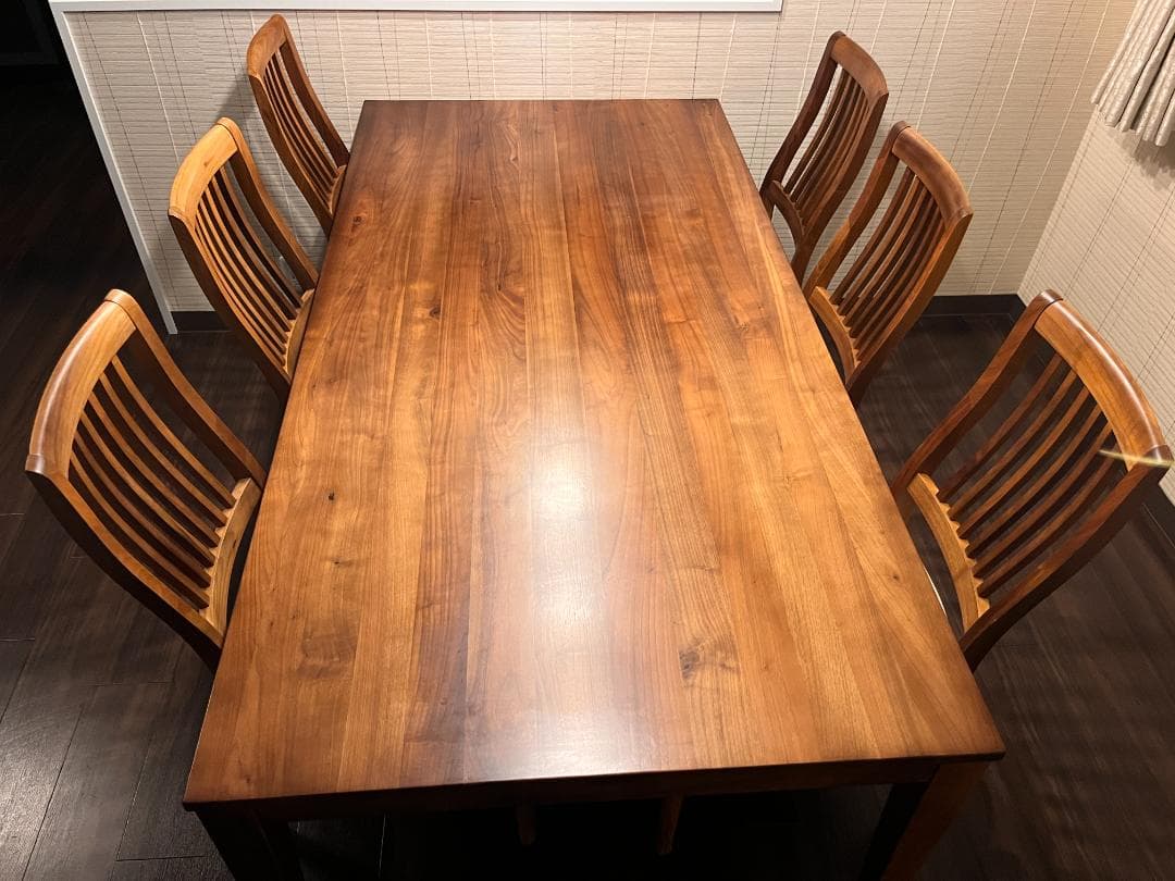 【美品】天然木ダイニングセット（テーブル＋チェア6脚）