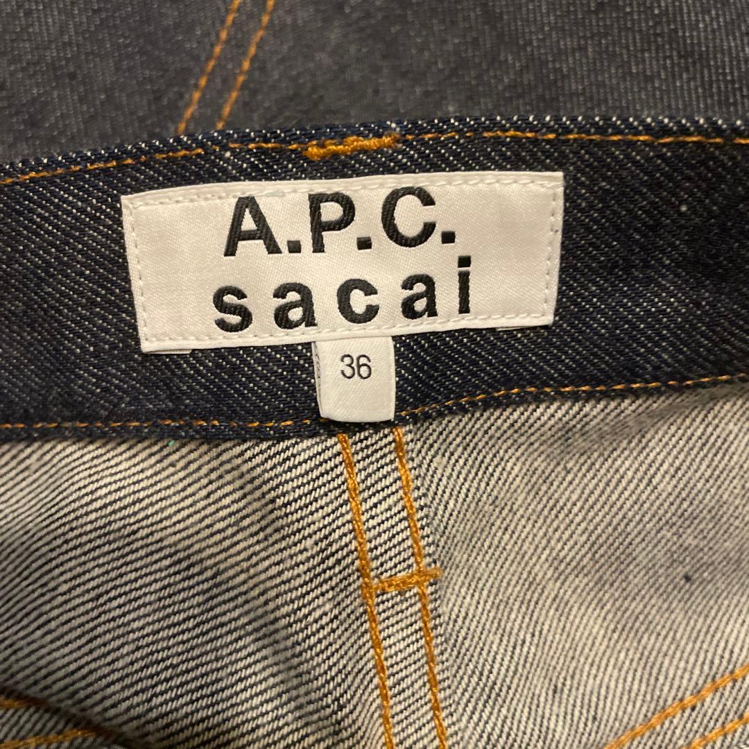 Sacai 21SS×A.P.C. サイドジッププリーツデニムスカート