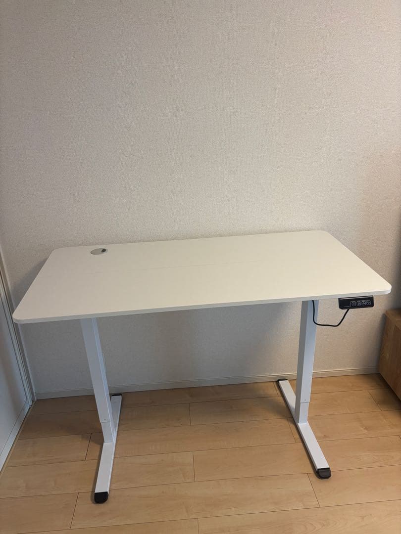 み*り様 ホワイトパソコンデスク 高さ調節機能付き