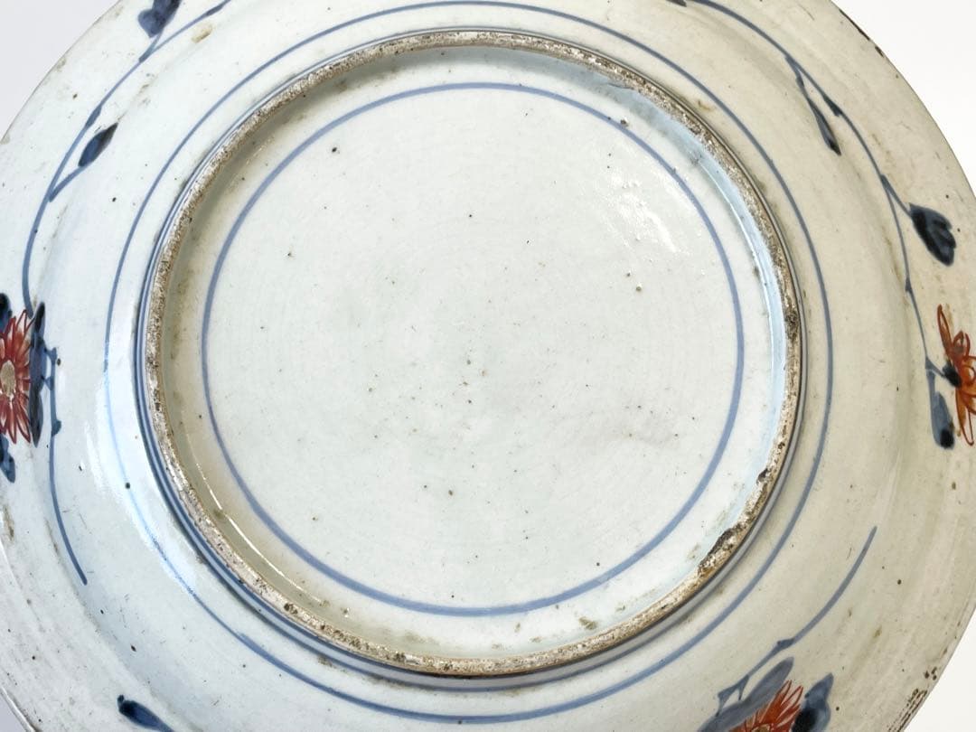 骨董　アンティーク　古伊万里　輸出伊万里　藤文様　藤棚　金襴手　色絵　丸皿　皿