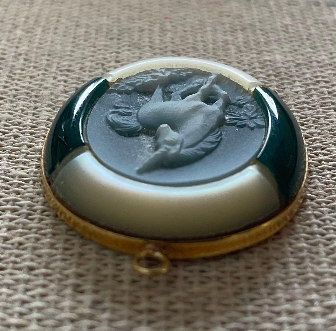 K18 Agate-Cameo UNICORN メノウカメオ ペンダント