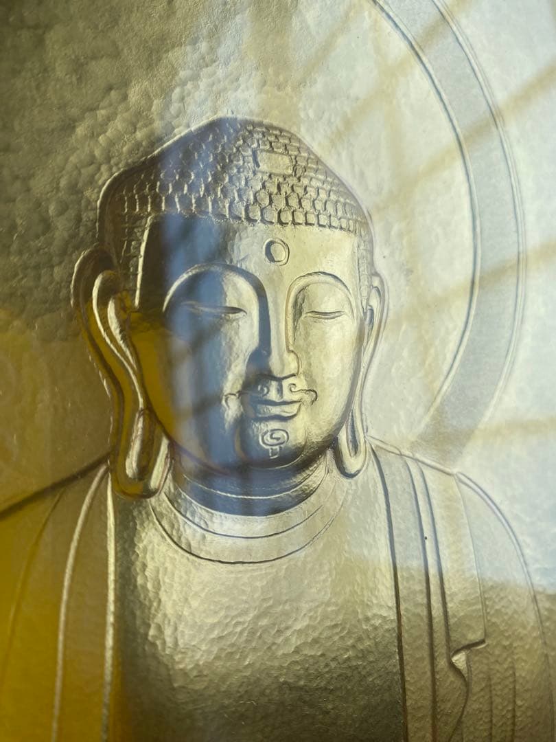 人間国宝　金森映井智氏作　彫金　大仏様　略歴　紙箱入