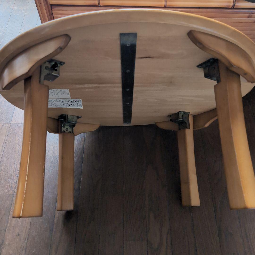 レトロ木製丸テーブル ちゃぶ台 古家具 古民家 古道具 折りたたみ