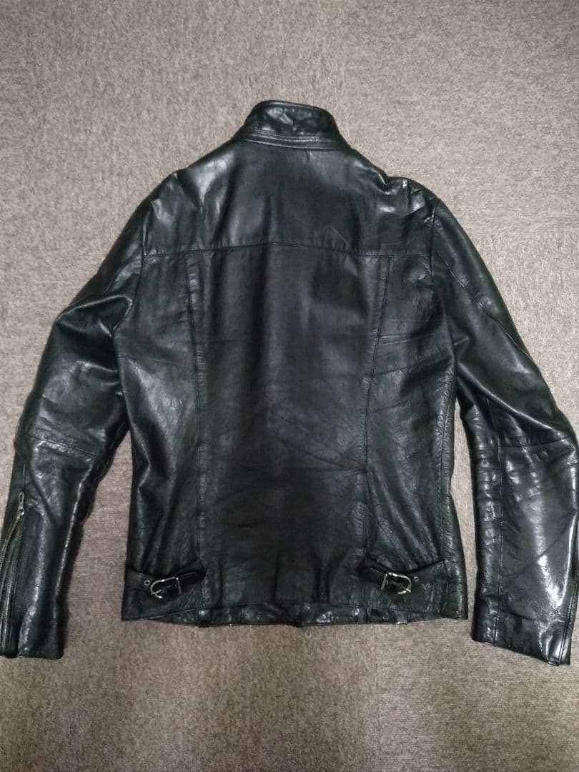 【定価6万円】5351 プールオム 黒ヤギ革レザージャケット　サイズ4 (XL)