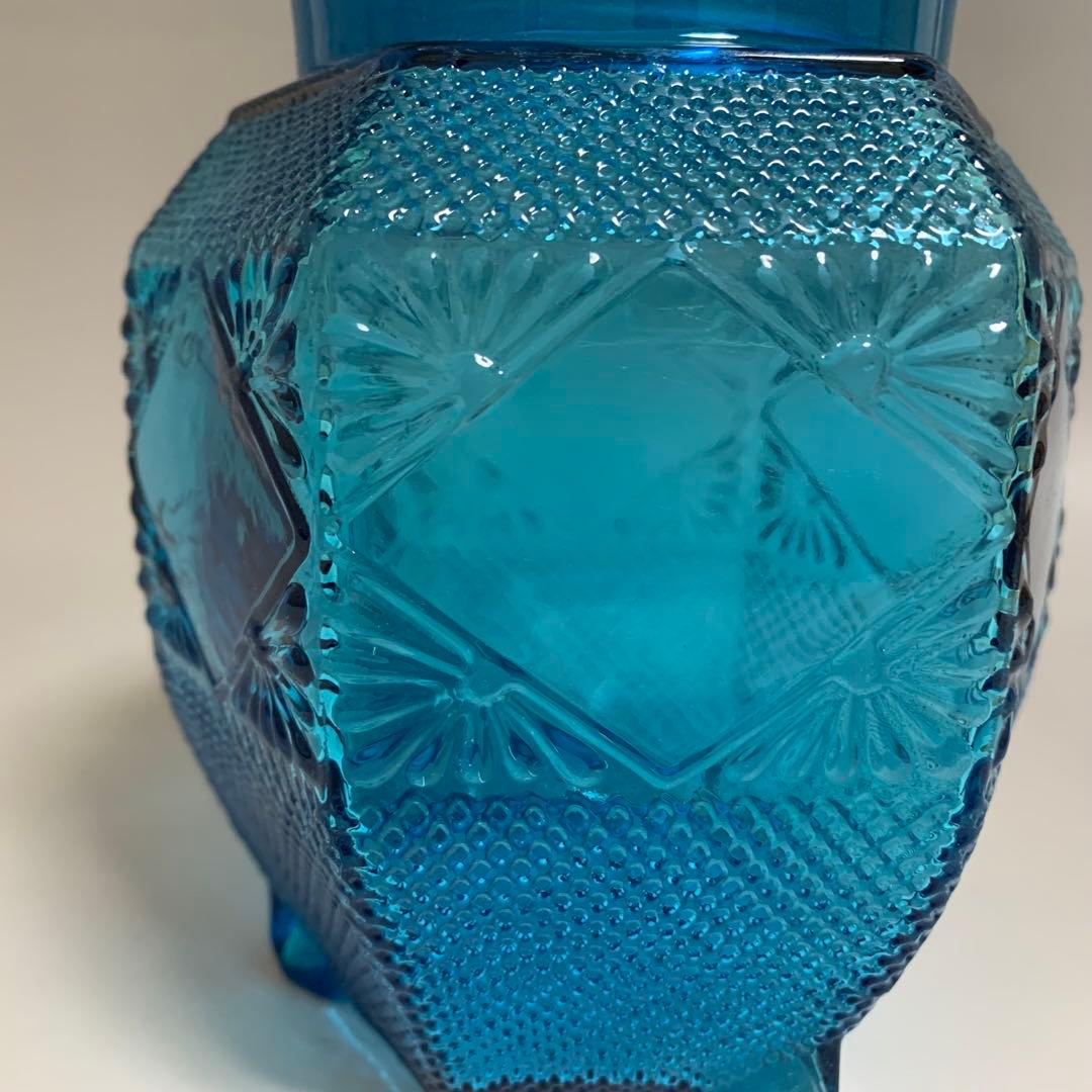 プレスガラスの菓子瓶　あめや瓶　飴屋瓶