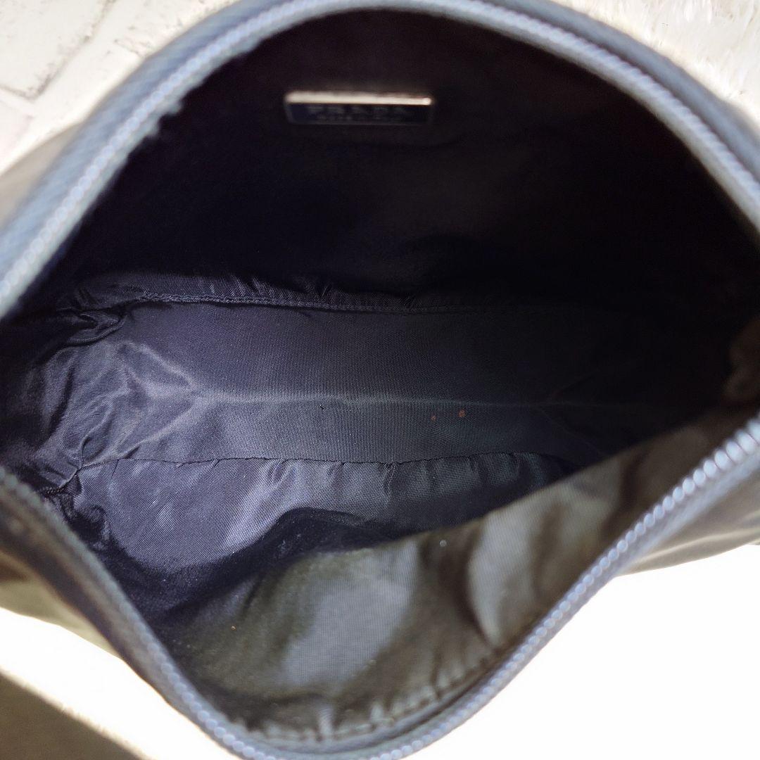 プラダ アクセサリーポーチ ミニハンドバッグ 三角ロゴ ブラック レディース