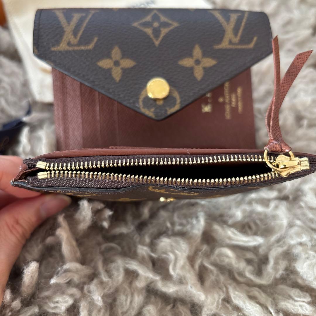 Louis Vuitton 三つ折り財布 ブラウン イニシャル入り K,K