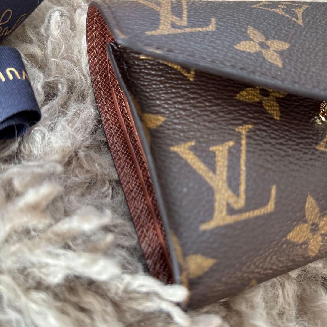 Louis Vuitton 三つ折り財布 ブラウン イニシャル入り K,K