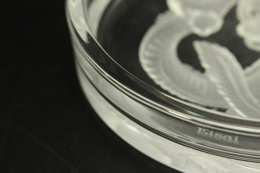 HOYA クリスタル 龍皿 3個 揃 未使用(A608)