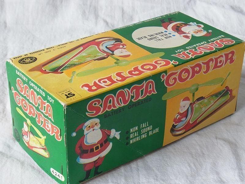 サンタヘリコプター １９６０年代　増田屋 日本製 ブリキ　オモチャ　クリスマス