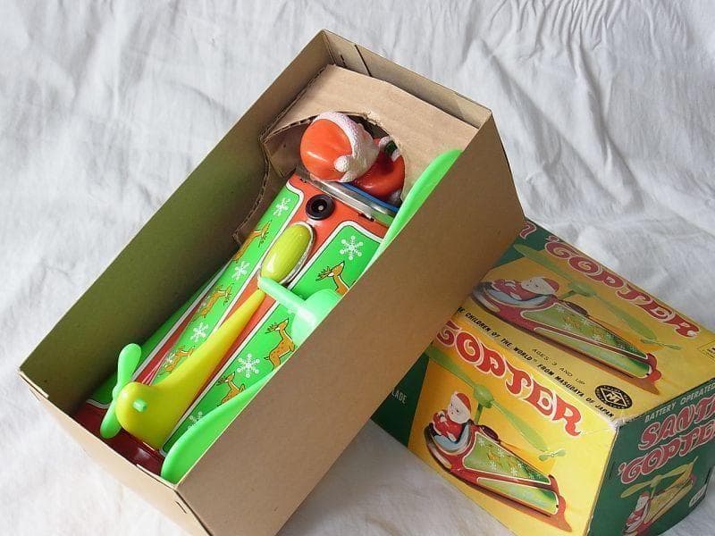 サンタヘリコプター １９６０年代　増田屋 日本製 ブリキ　オモチャ　クリスマス