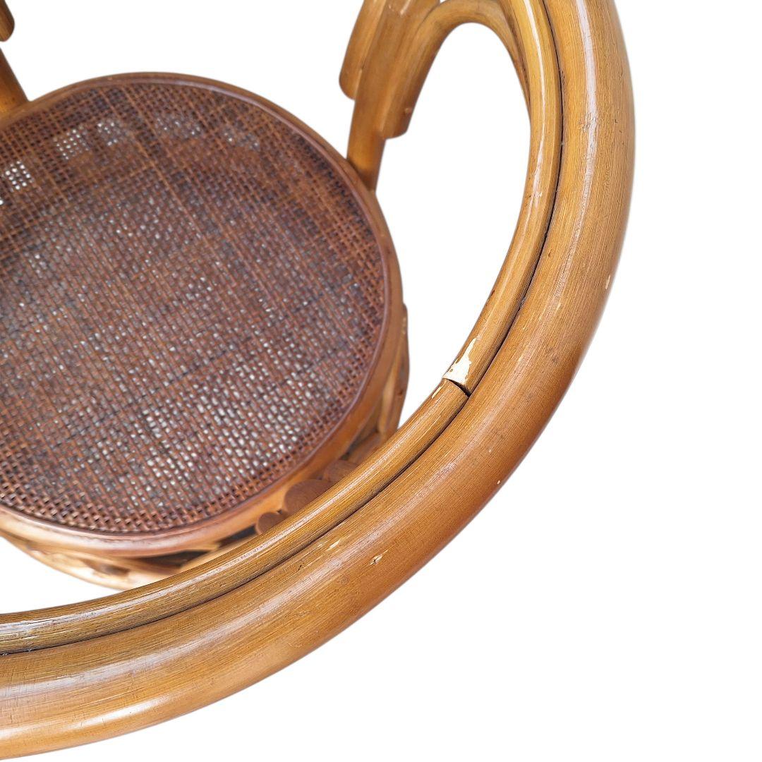 【良品】ヴィンテージ ラタン サイドテーブル ガラス