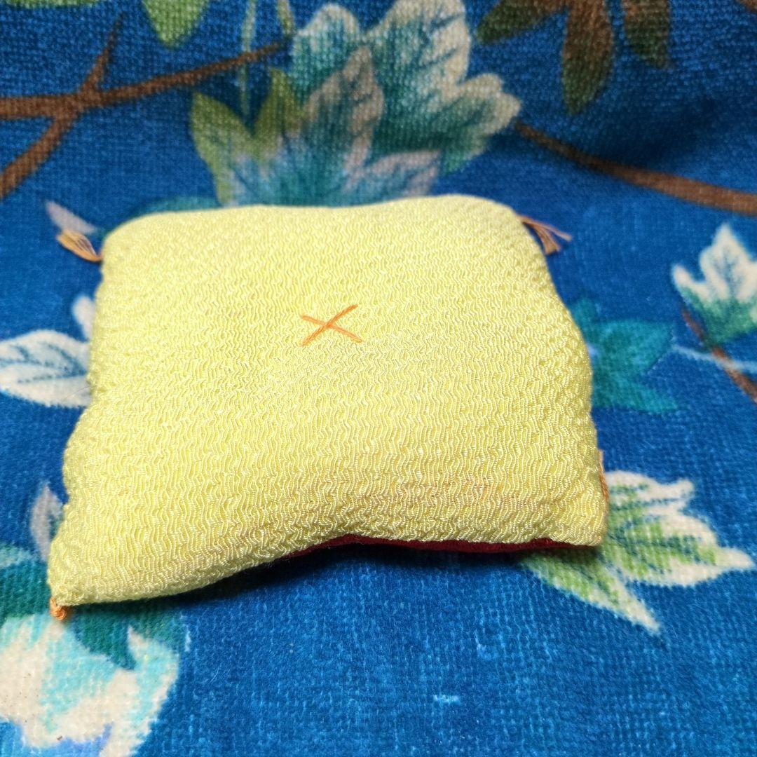 超可愛市松人形　縮緬座布団大正時代