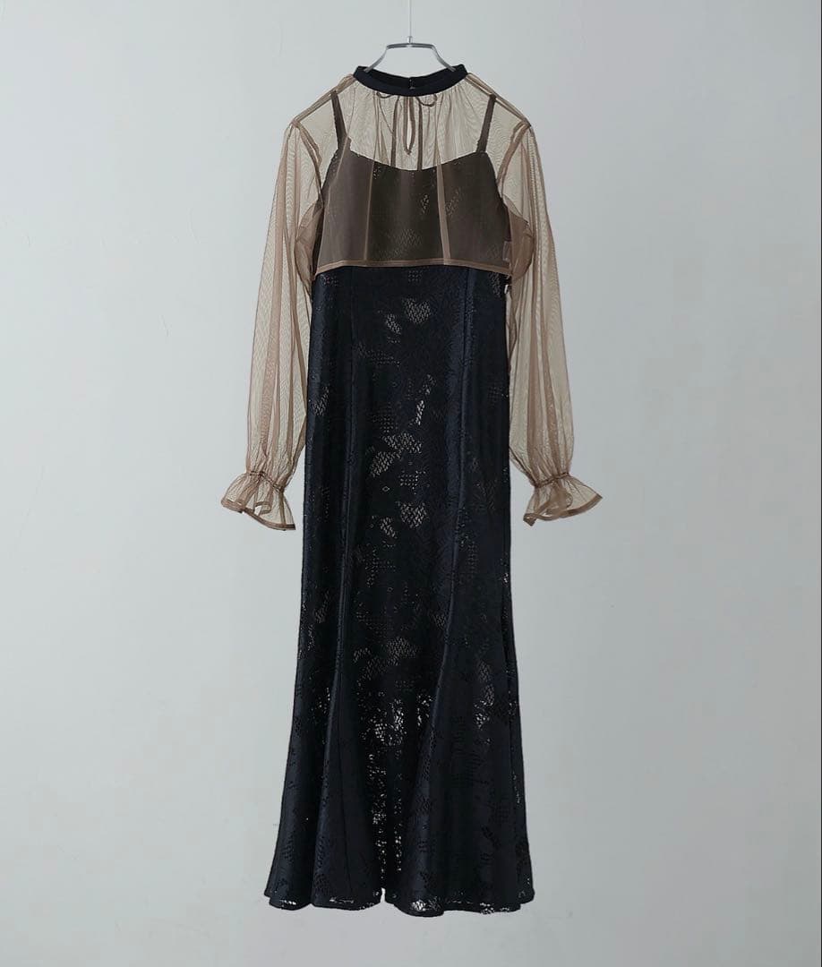 3wayシフォンボレロ&レースキャミドレス 結婚式 ワンピース