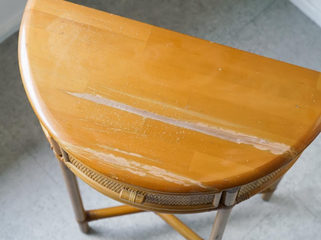 vintage コンソール サイドテーブル 藤家具 ラタン　和モダン レトロ