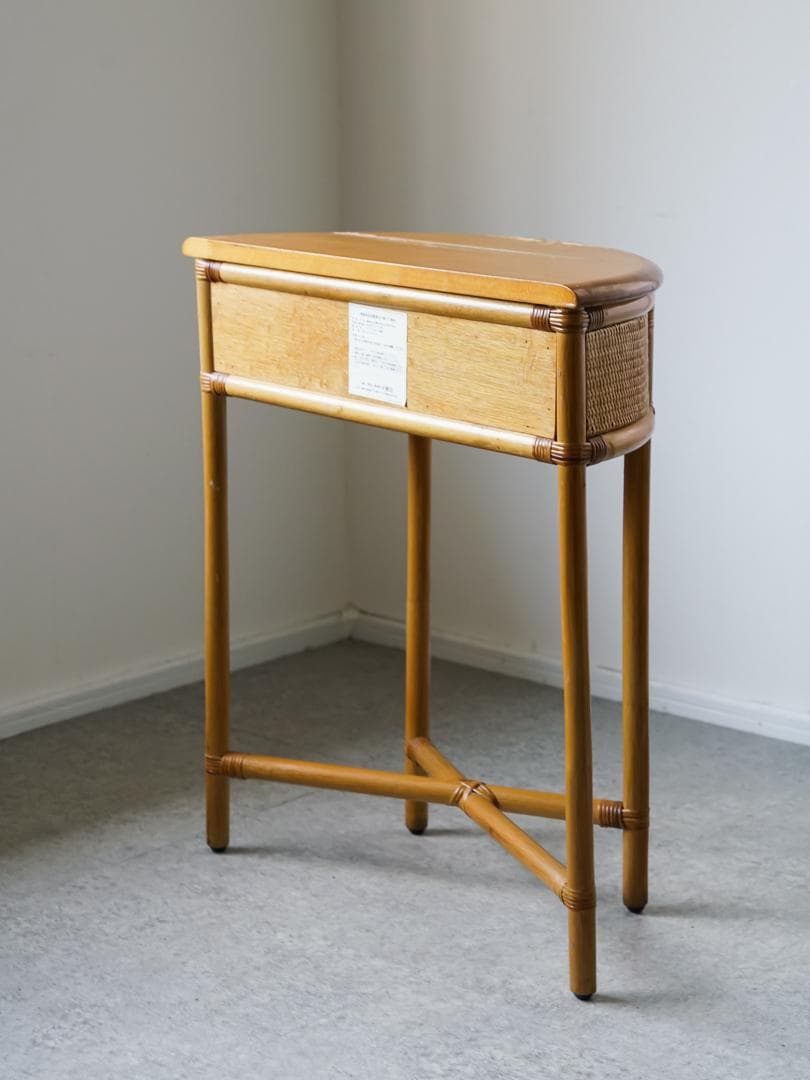vintage コンソール サイドテーブル 藤家具 ラタン　和モダン レトロ