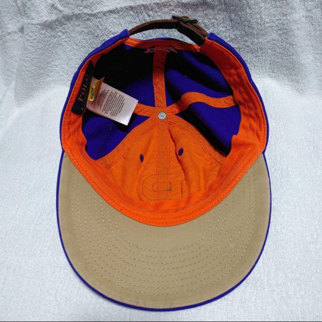 【ラルフローレン】キャップ P ロゴ コットンツイル 牛革 本革 ブルー