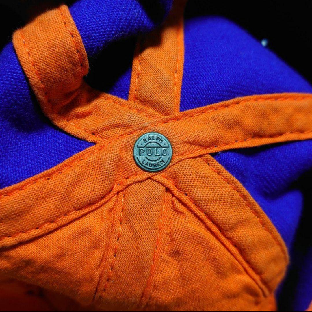 【ラルフローレン】キャップ P ロゴ コットンツイル 牛革 本革 ブルー