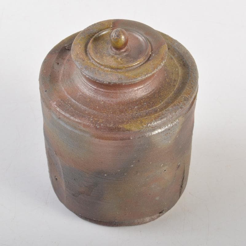 茶道具　備前焼　柴岡香山作　茶入　仕覆付　共箱　V　6502