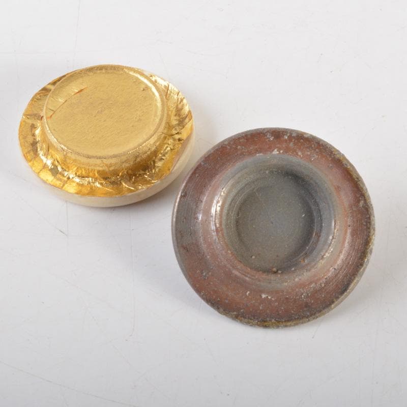 茶道具　備前焼　柴岡香山作　茶入　仕覆付　共箱　V　6502