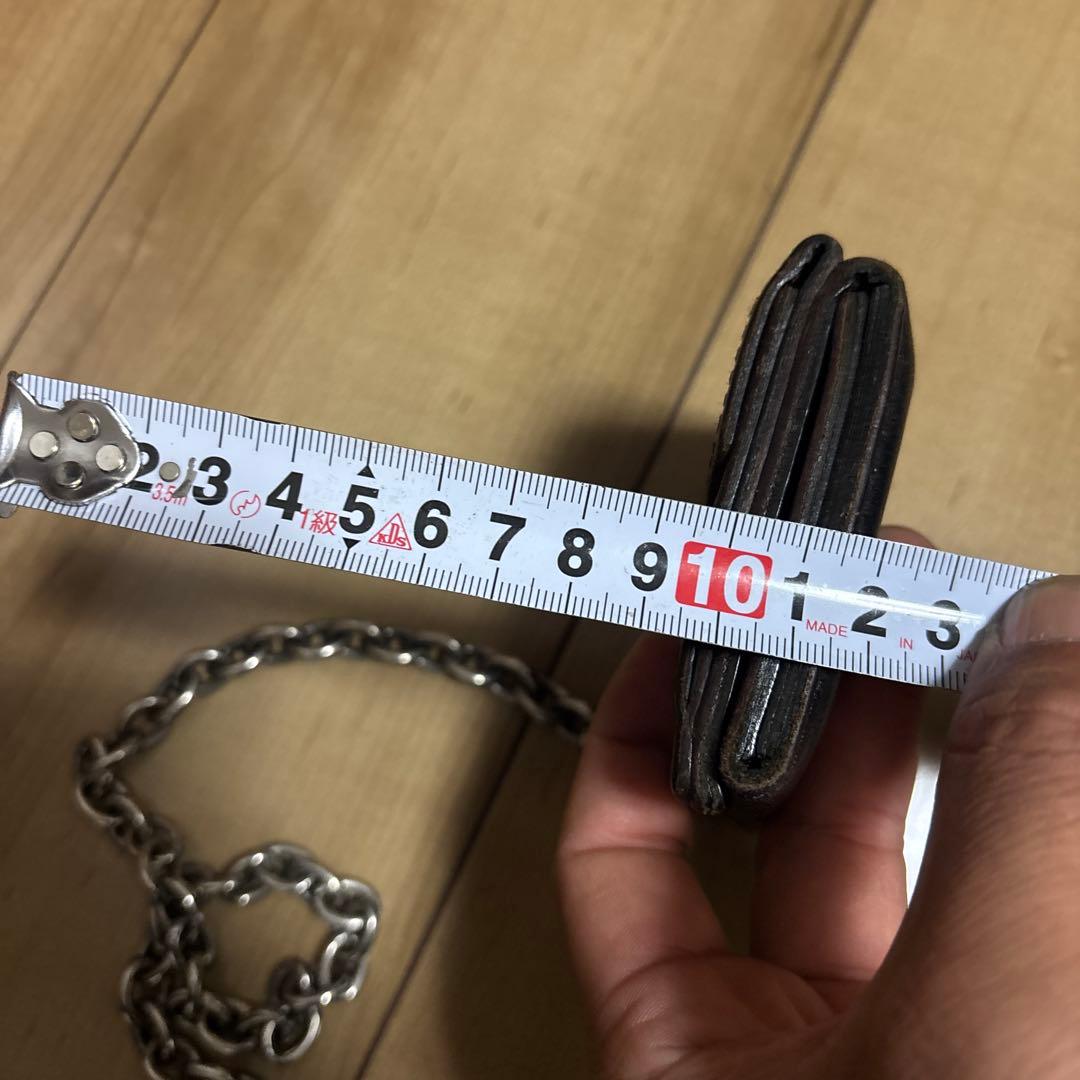 茶芯　ショット　schott 三つ折り財布　ウォレットチェーン　アメカジ　古着