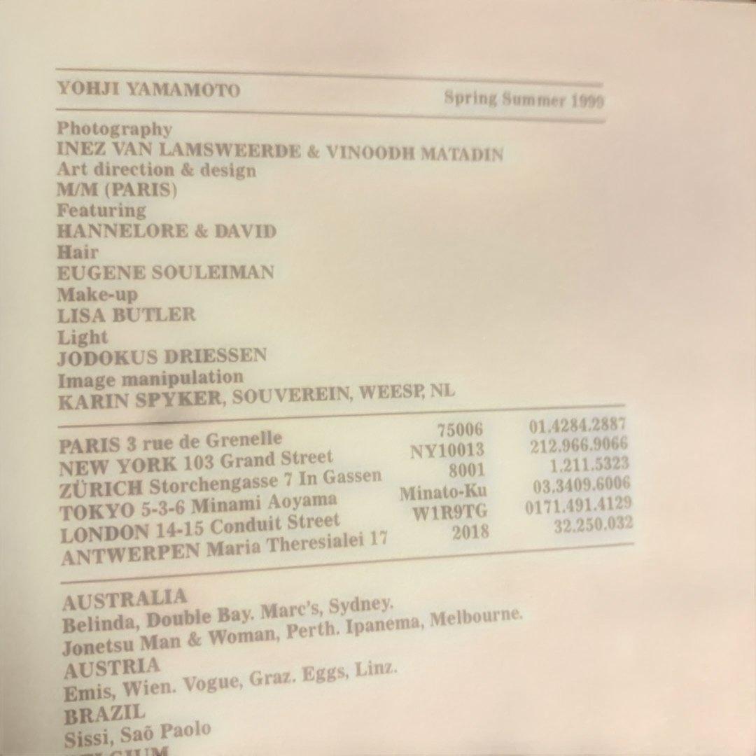 コレクション Yohji Yamamoto | SS 1999