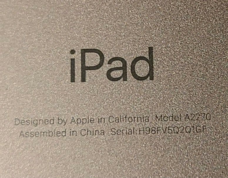 Apple☆iPad 第8世代 WiFi モデル/A2270 32GB