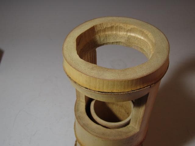 黒田正玄 竹置筒花入「嘉祥」而妙斎花押の逸品! n563