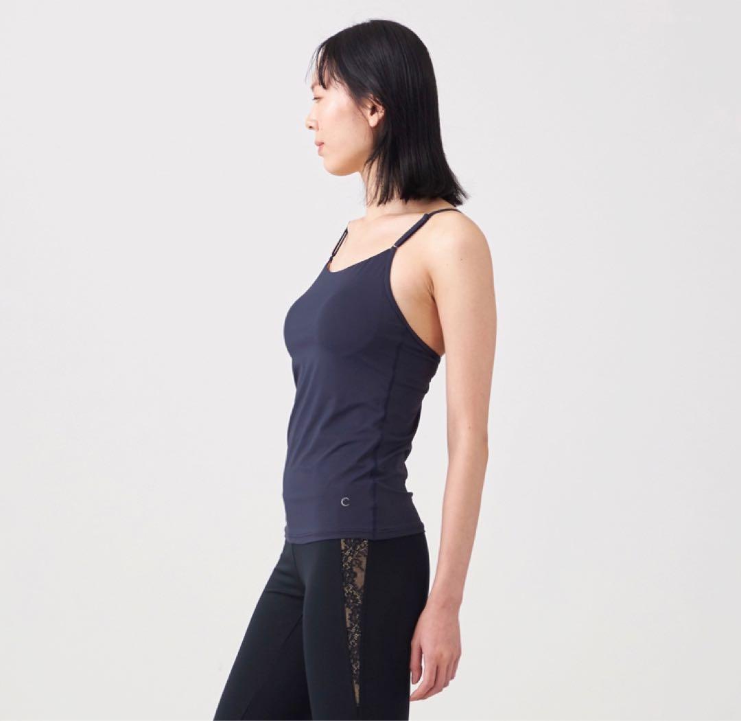 《美品》Chacott スキンロングトップ ネイビー M 【C BASIC】