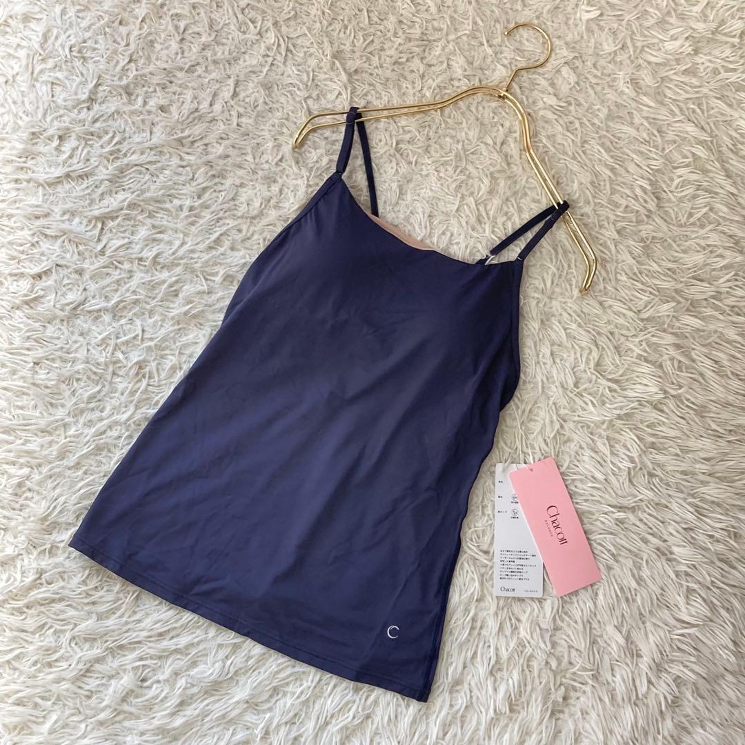 《美品》Chacott スキンロングトップ ネイビー M 【C BASIC】