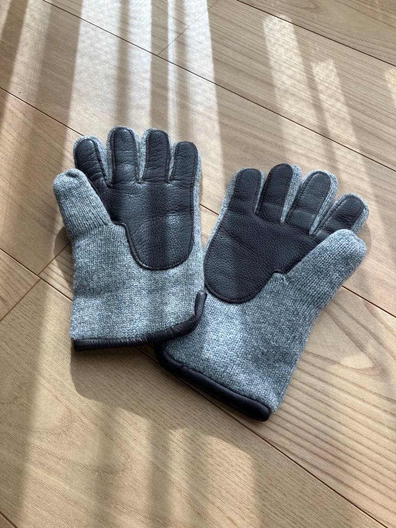 UGG ウール レザー 手袋 S/M グレー
