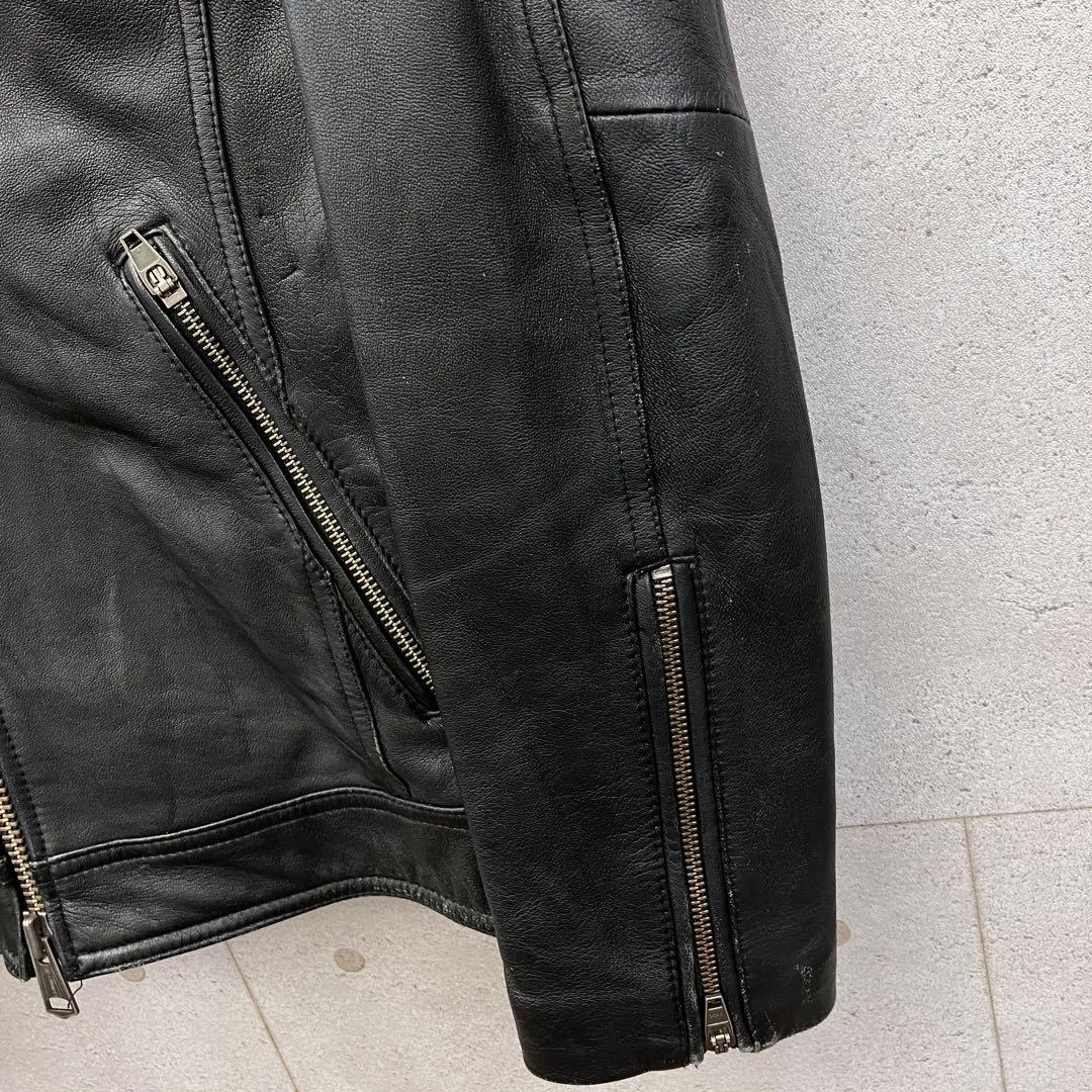JACKROSE ジャックローズ シングル 羊革 ライダースジャケット 黒 4