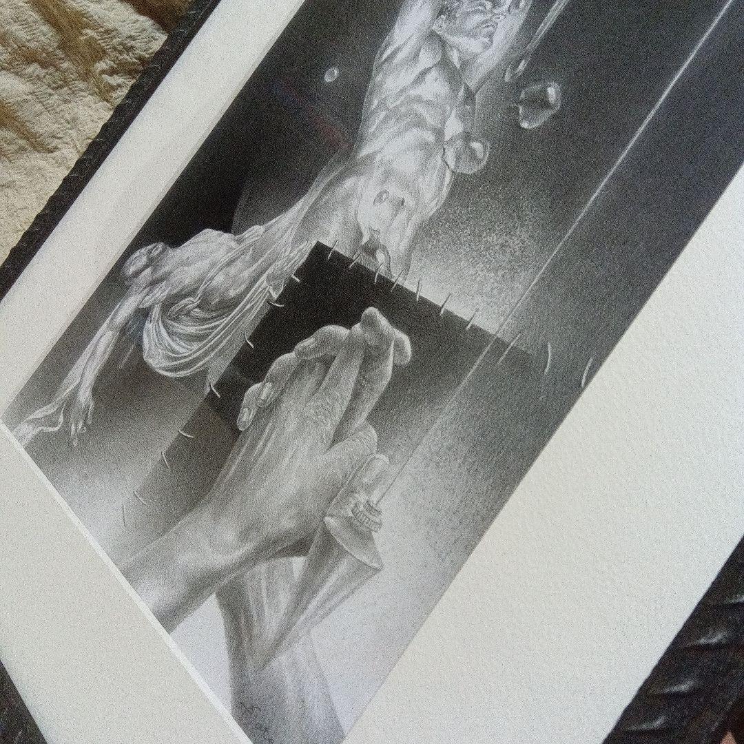 建石修志　鉛筆画 　直筆　サイン　署名　原画　デッサン