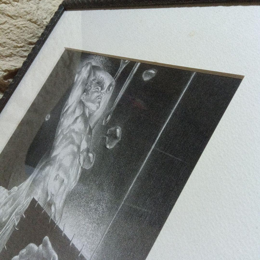 建石修志　鉛筆画 　直筆　サイン　署名　原画　デッサン