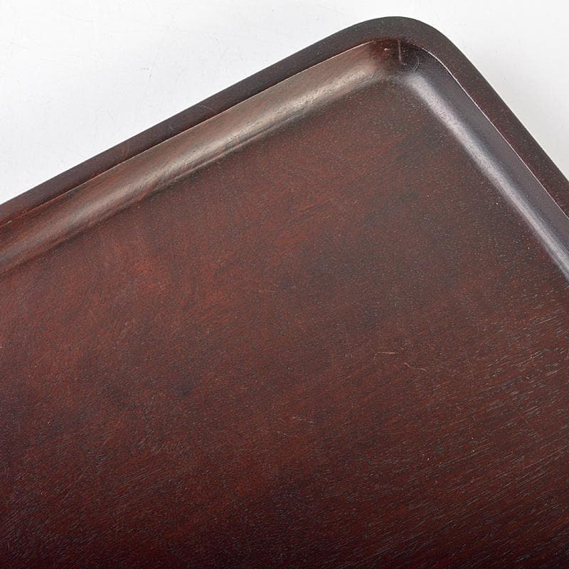 中国　唐木紫檀製　無垢刳り貫き　煎茶盆　香盆　V　R5875