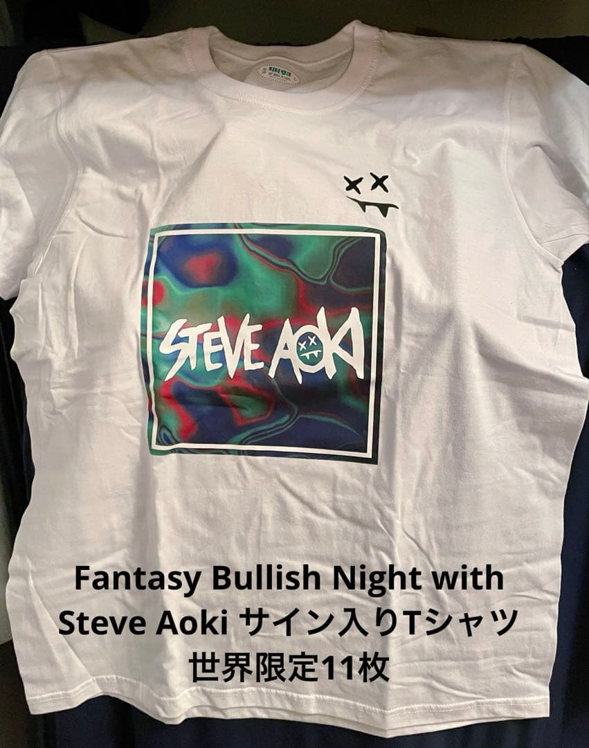 【GMOに！】Steve Aoki サイン入り限定Tシャツ スティーブ青木