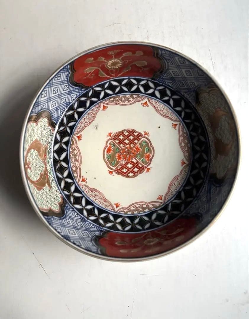 639 骨董 アンティーク 古伊万里 染付 豪華絢爛 色絵鉢 幕末 正月 おせち